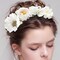 Mini Artificial Flower Heads Fake Flowers Small Silk (White) 5.9"D x 5.5"W x 1.9"H